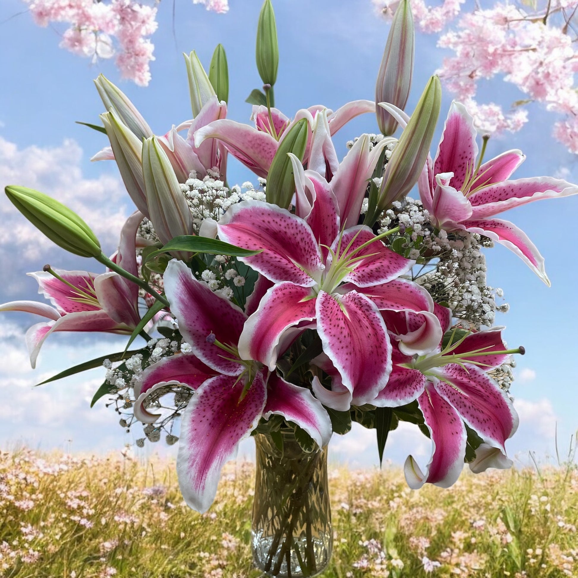 flower arrangements with stargazer lilies Stargazer Splendor – pink, pink bicolor flower arrangement | Amarillo, TX